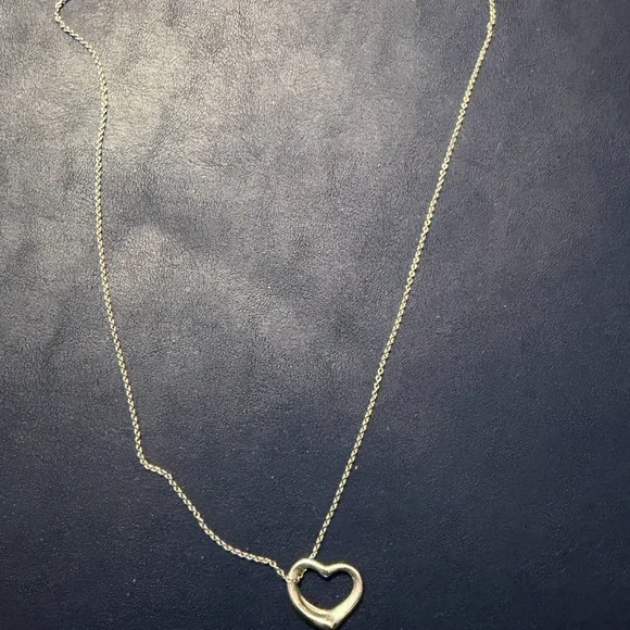 Tiffany & Co. Silver Open Heart Pendant Necklace - Picture 3 of 10